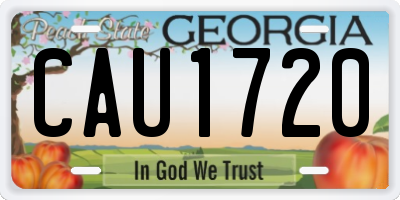 GA license plate CAU1720