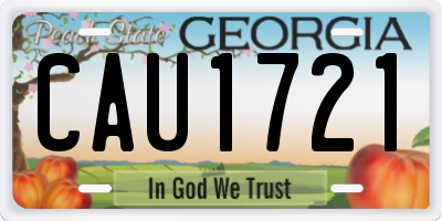 GA license plate CAU1721