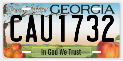 GA license plate CAU1732