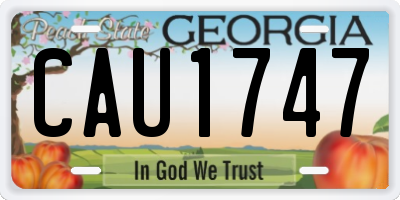 GA license plate CAU1747