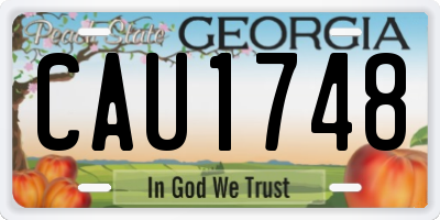 GA license plate CAU1748