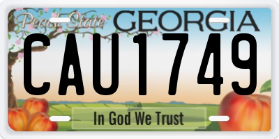 GA license plate CAU1749