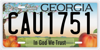 GA license plate CAU1751