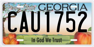 GA license plate CAU1752
