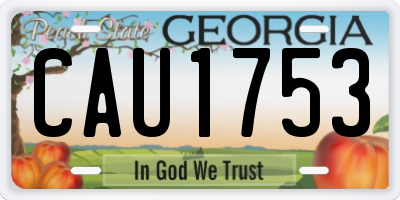 GA license plate CAU1753