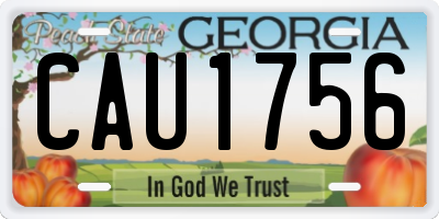 GA license plate CAU1756