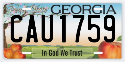 GA license plate CAU1759