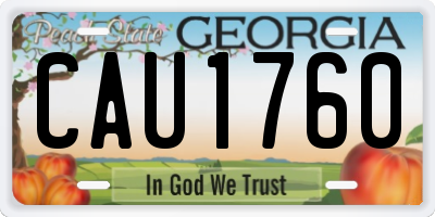 GA license plate CAU1760
