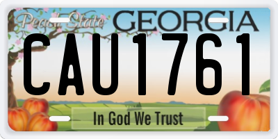GA license plate CAU1761