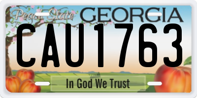 GA license plate CAU1763