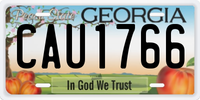 GA license plate CAU1766
