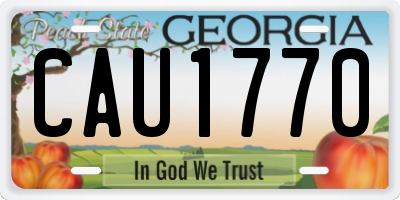 GA license plate CAU1770