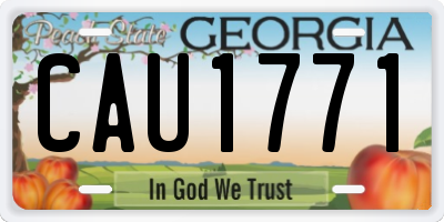 GA license plate CAU1771