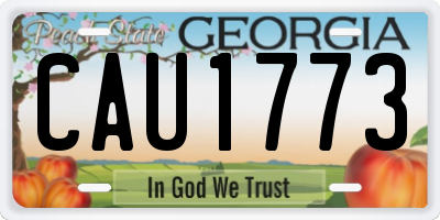 GA license plate CAU1773