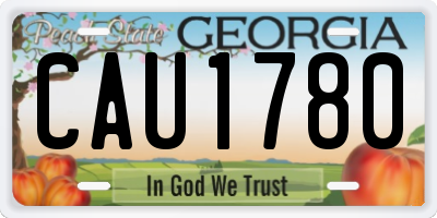 GA license plate CAU1780