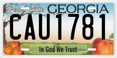 GA license plate CAU1781