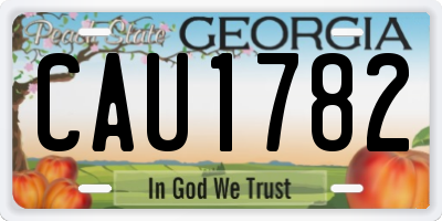 GA license plate CAU1782