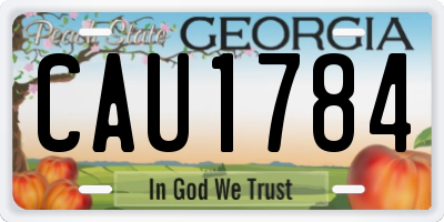GA license plate CAU1784