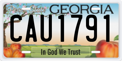 GA license plate CAU1791