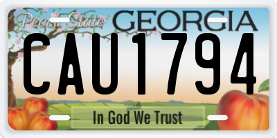 GA license plate CAU1794