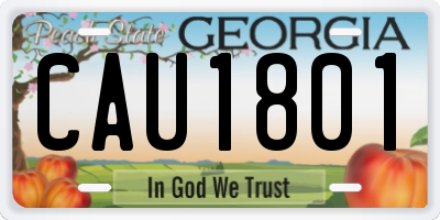 GA license plate CAU1801