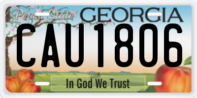 GA license plate CAU1806