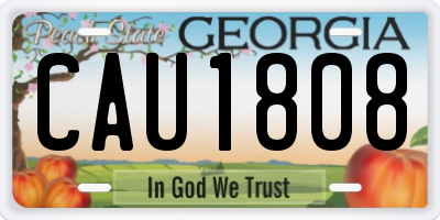 GA license plate CAU1808