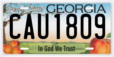 GA license plate CAU1809