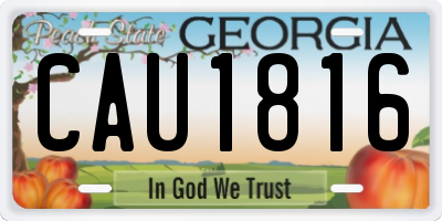 GA license plate CAU1816
