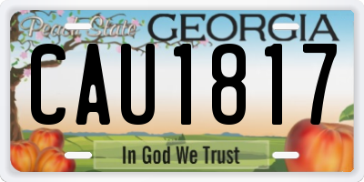 GA license plate CAU1817