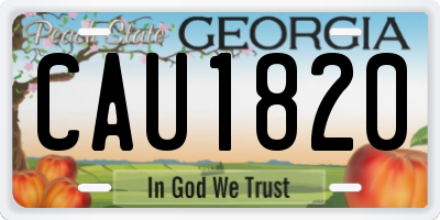 GA license plate CAU1820