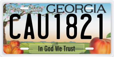 GA license plate CAU1821