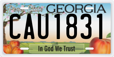 GA license plate CAU1831