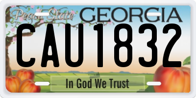 GA license plate CAU1832