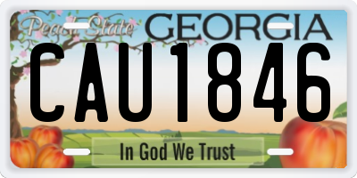 GA license plate CAU1846