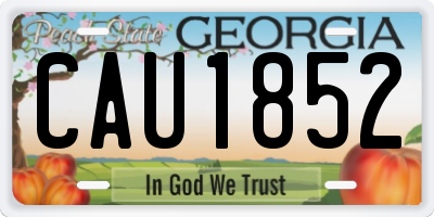 GA license plate CAU1852