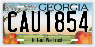 GA license plate CAU1854