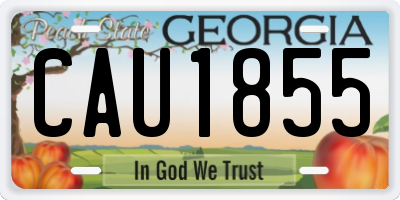 GA license plate CAU1855