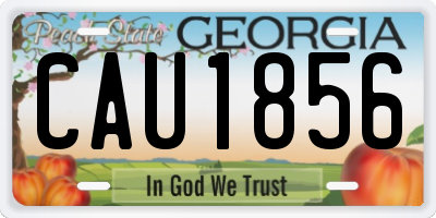 GA license plate CAU1856