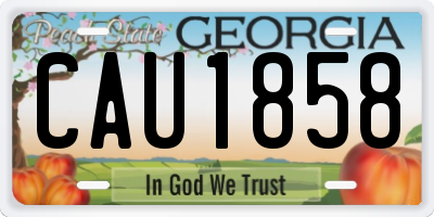 GA license plate CAU1858