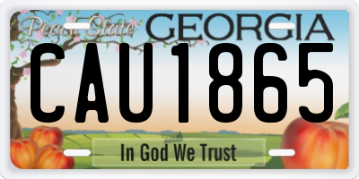 GA license plate CAU1865