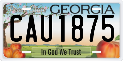 GA license plate CAU1875