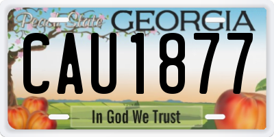 GA license plate CAU1877