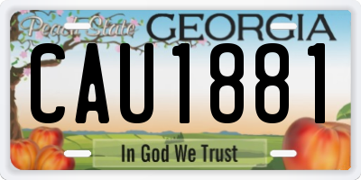 GA license plate CAU1881
