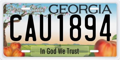 GA license plate CAU1894