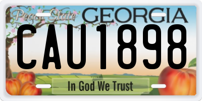 GA license plate CAU1898