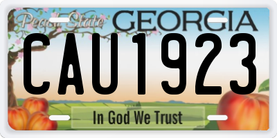 GA license plate CAU1923