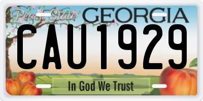 GA license plate CAU1929