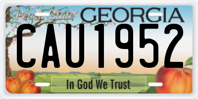 GA license plate CAU1952