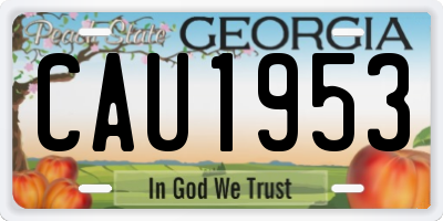 GA license plate CAU1953